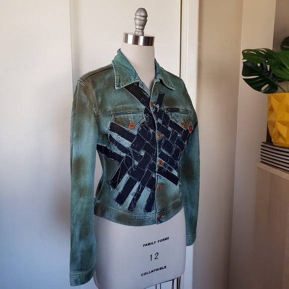 VINTAGE Parasuco Patchwork Denim Jacket Size Medium! - Picture 4 of 16